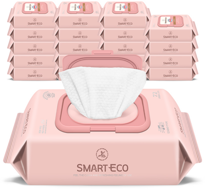 스마트에코 안단테 아기물티슈 캡형, 62g, 72매, 20개