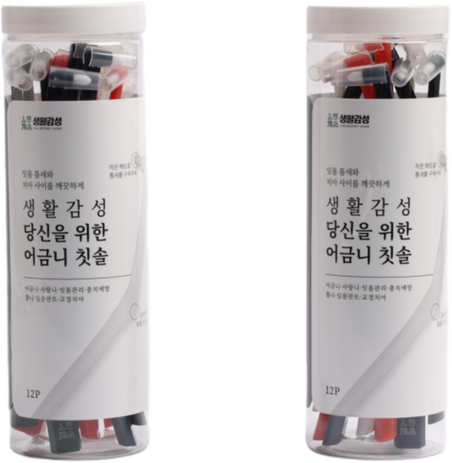생활감성 당신을 위한 어금니 칫솔 4색 12개입, 2세트
