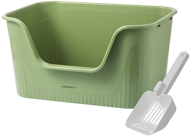 딩동펫 바스켓 특대형 고양이 화장실 + 모래삽, 그린, 1세트