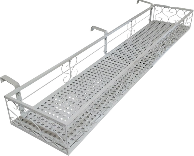 MK 베란다 화분걸이대 일반 창틀용 (직각 120 X 20cm) 창틀고리3개형, 흰색, 1단