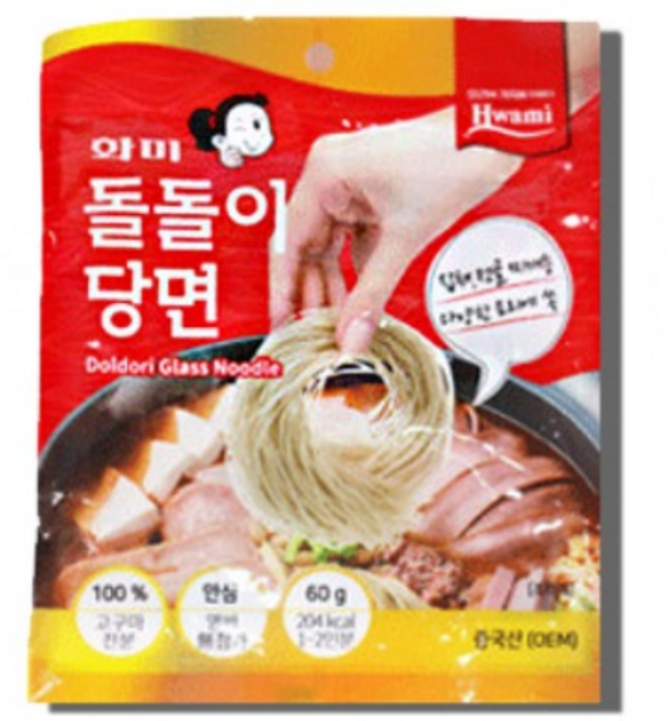 화미 돌돌이 당면 60g 일반당면 찰당면 잡채당면 당면사리 면사리, 60개