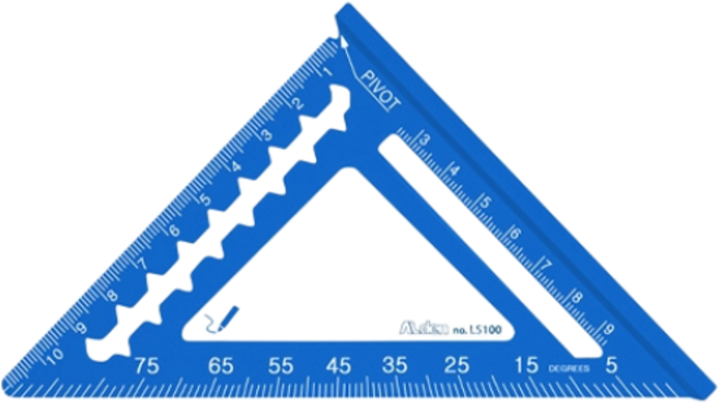 TB 115mm 알루미늄 삼각자 경량 골조 직각자 각도기 스피드 스퀘어, 1개
