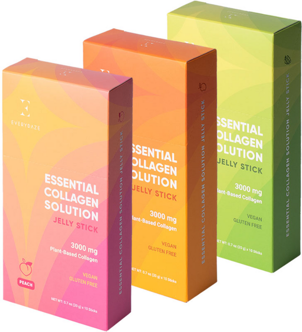 에브리데이즈 비건 식물성 저분자 콜라겐 젤리스틱 3가지맛 세트 (복숭아 망고 청포도), 20g, 3박스
