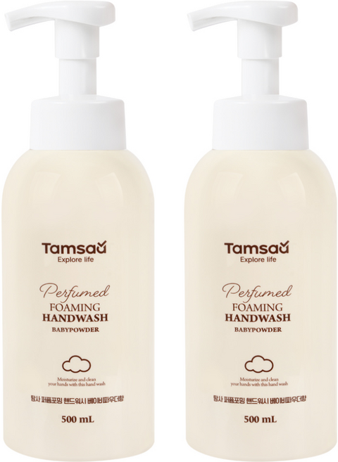 탐사 퍼퓸포밍 핸드워시 베이비파우더향, 500ml, 2개