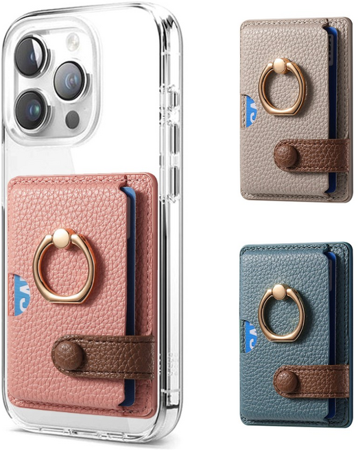 카드 지갑 핑거링 스마트톡 부착형, 1개, 핑크