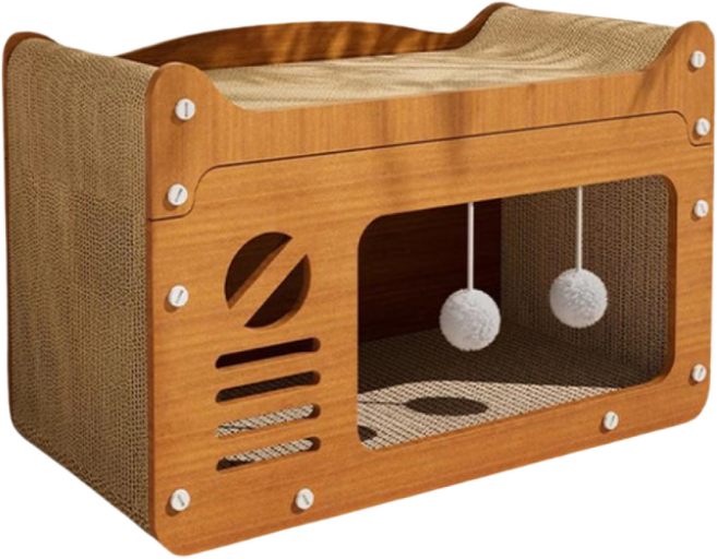 2-in-1 고양이 집 스크래칭 포스트 대형 수직 고양이 스크래칭 보드 통합 고양이 스크래칭 보드 고양이집숨숨집 고양이집 새끼고양이집 고양이집대형, 1개, 고양이 침대