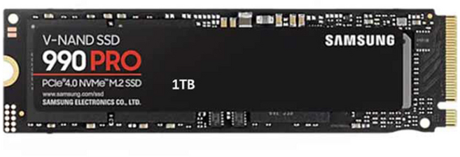삼성전자 V-낸드 990 PRO PCle 4.0 NVme M.2 SSD, MZ-V9P1TOBW, 1TB