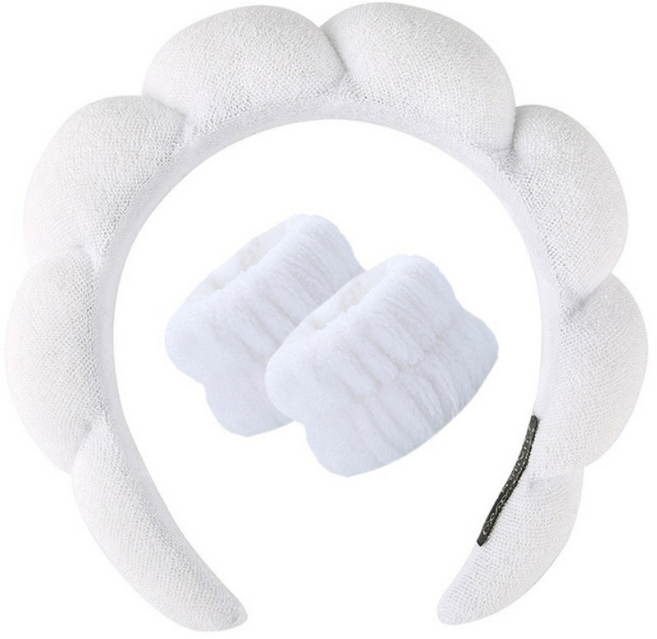 구름 세안밴드 폭신 헤어밴드 손목밴드 세트 머리 고정 타월 밴드