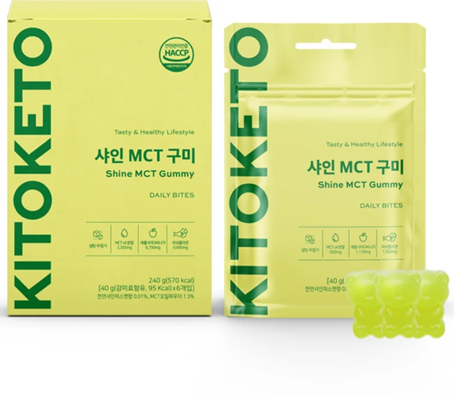 [키토케토] 샤인MCT구미 무설탕 젤리 애플사이다비니거 애사비 구미 1BOX, 240g, 1박스 - 쿠팡