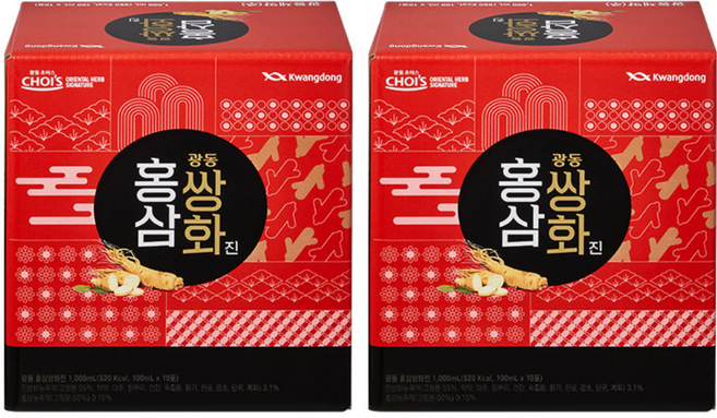 광동 홍삼쌍화, 100ml, 20개