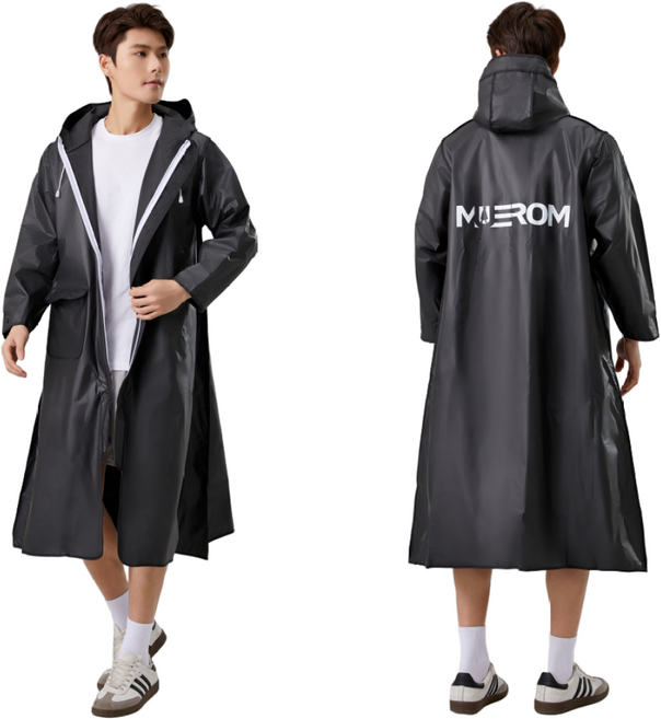 뮤롬 비완벽 차단 오버핏 레인코트 남여공용 EVA 커플 우비 MUE-592