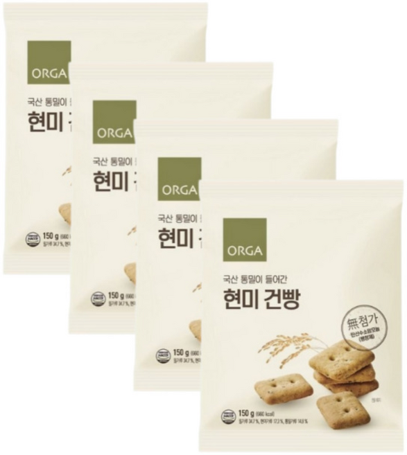 올가홀푸드 현미 건빵, 150g, 4개