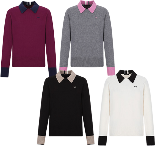 [울시] 여성 카라풀오버 골프 니트 이너 니트 스웨터 골프웨어