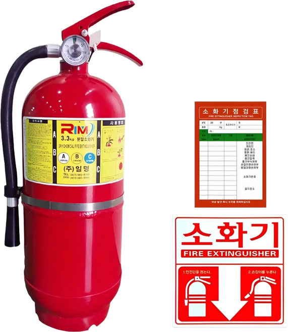 2025 최신 단골소방 한국소방 ABC 분말소화기 에스제이컴퍼니, 3.3kg, 1개