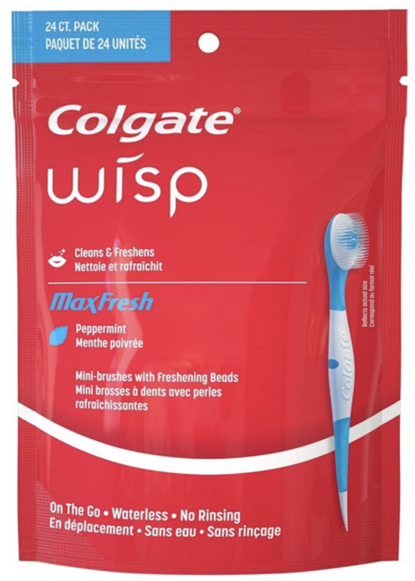 [엣지] 콜게이트 맥스 후레쉬 일회용 미니 칫솔+사은품 증정, 1개, 24개입, 1mm