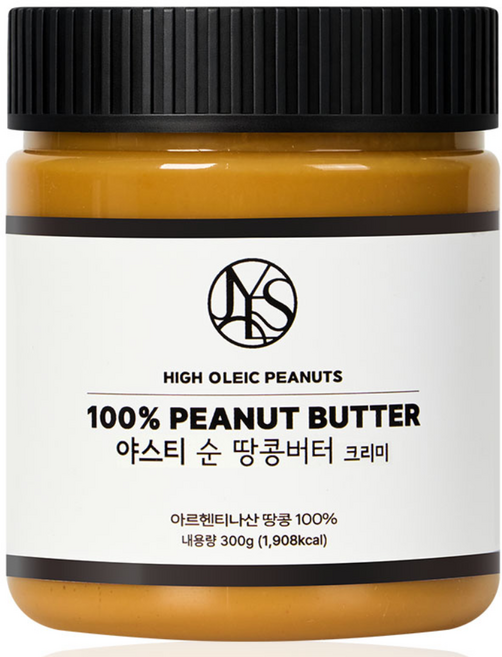 야스티 순 땅콩버터 크리미 100% 무첨가, 300g, 1개