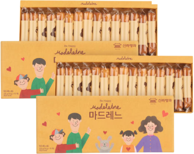 [신라명과] 마드레느(중) 15개입 X2 (쇼핑백 증정), 2세트, 225g