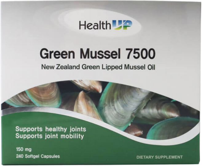 [헬스업] 푸른홍합 오일엑스트라 7500mg 60x4박스 240캡슐, 4개, 240정