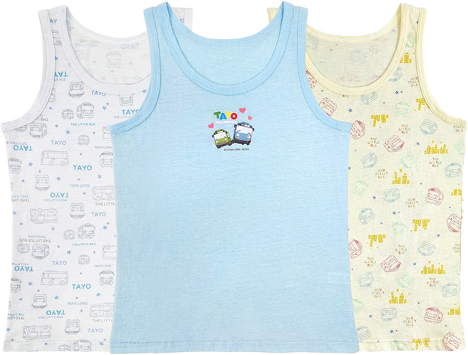 화영탈렌트 타요 순면 남아 런닝 3매