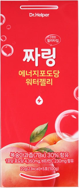 짜링 에너지 포도당 워터젤리 복숭아맛, 2개 - 쿠팡