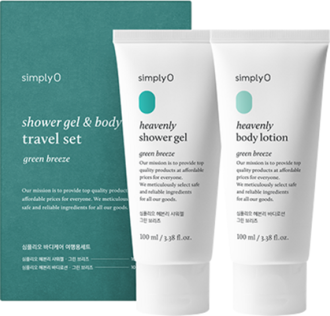 심플리오 바디케어 2종(바디워시+바디로션) 여행용세트 100ml, 1개