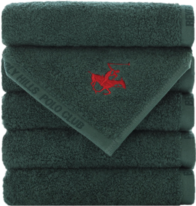 폴로코튼 브랜드자수 코마사 60수 180G 호텔수건 행사 답례품 단체주문제작, 5개, 파인그린