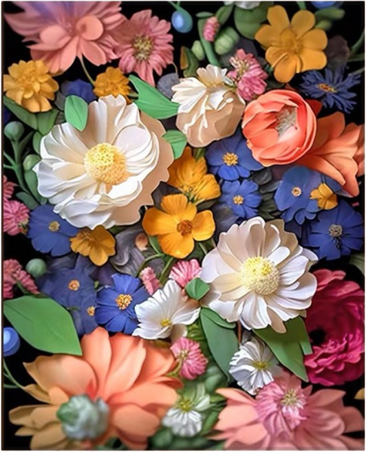 votgl diy페인팅 피포페인팅 명화그리기 그림그리기유화그리기세트40 x 50cm, 0026울금향, 1개
