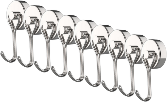 아트위브 초강력 네오디움 회전 고리자석 후크 걸이 모음 - 후크형, 9개, 실버