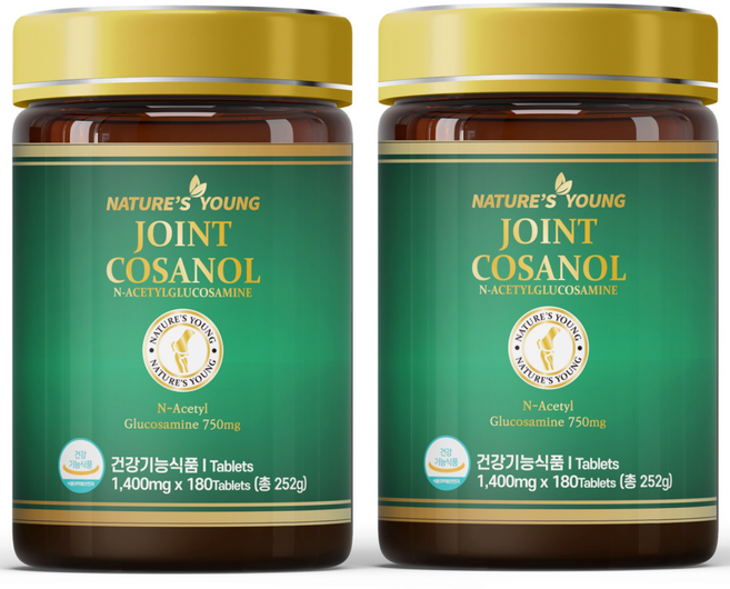 호주 네이쳐스영 초록입홍합 조인트코사놀 90000 글루코사민, 2개, 180정