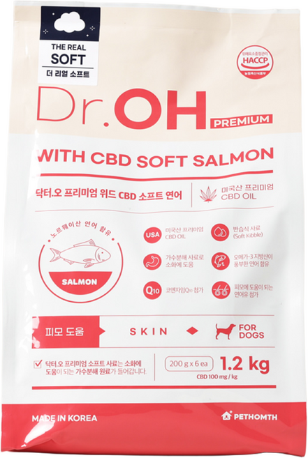 닥터오 프리미엄 위드 햄프씨드 더 리얼 소프트 사료, 1개, 1.2kg, 연어