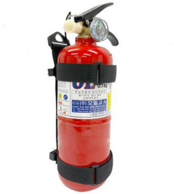 한국소방자재 국산 차량용분말소화기 0.7kg + 블랙스트랩, 1개, 700g
