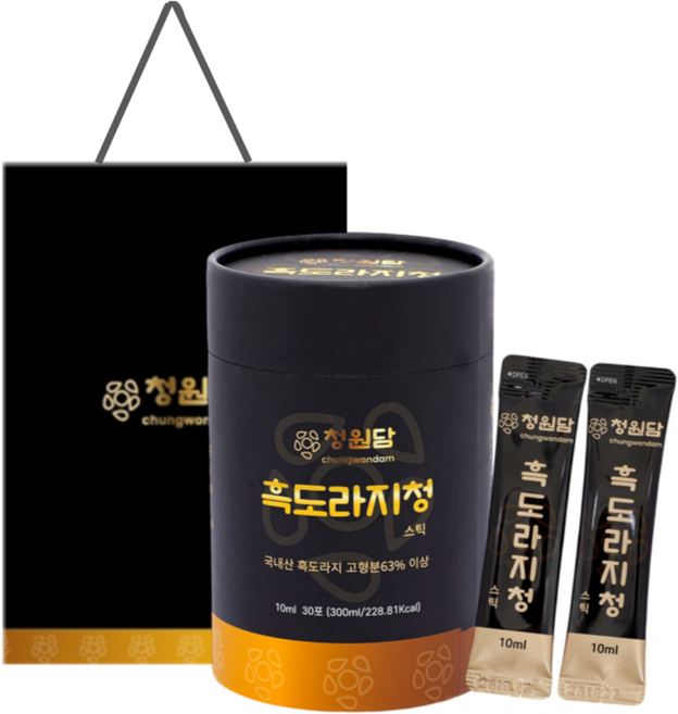 청원담 약도라지 진액 스틱 100% 흑도라지청, 1박스, 300ml