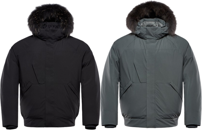 블랙야크 공용 역시즌 경량 소재 사용 및 구스다운 충전재 숏기장 다운 M듀얼봄버다운자켓