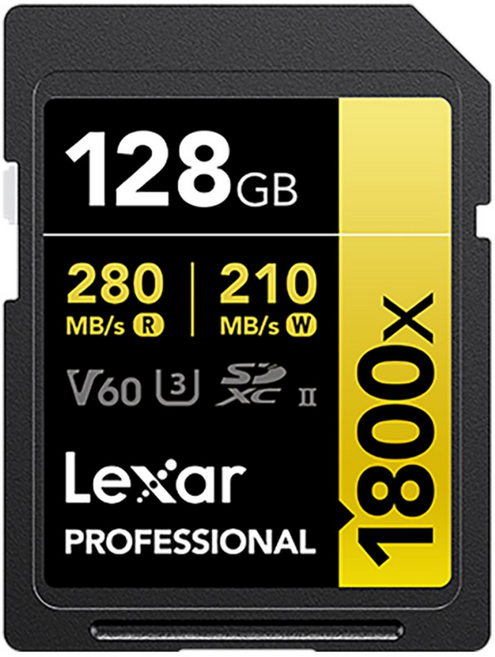 렉사 SD카드 1800x 프로페셔날 V60 U3 UHS-II, 128GB, 1개