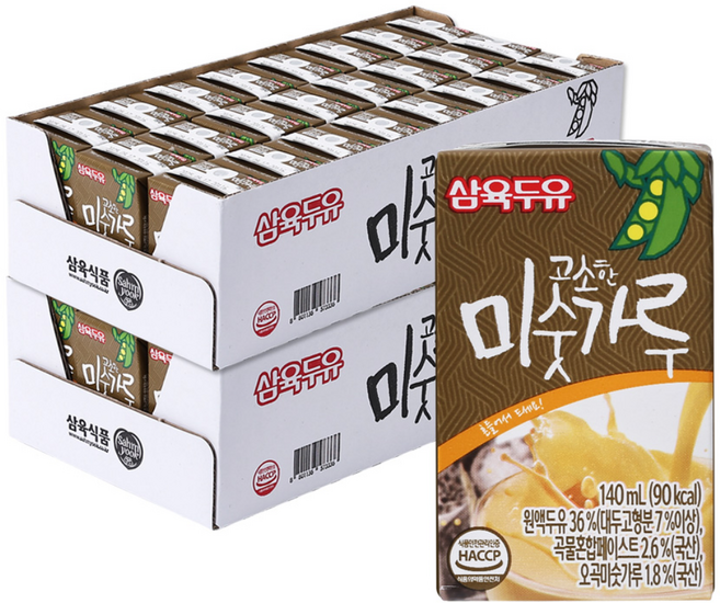 삼육두유 고소한 미숫가루 두유, 140ml, 48개