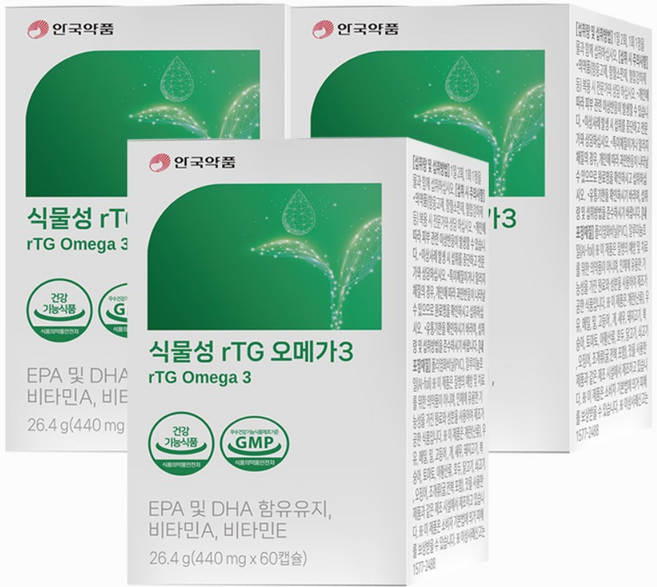 식물성 rTG 오메가3 26.4g, 3개, 60정