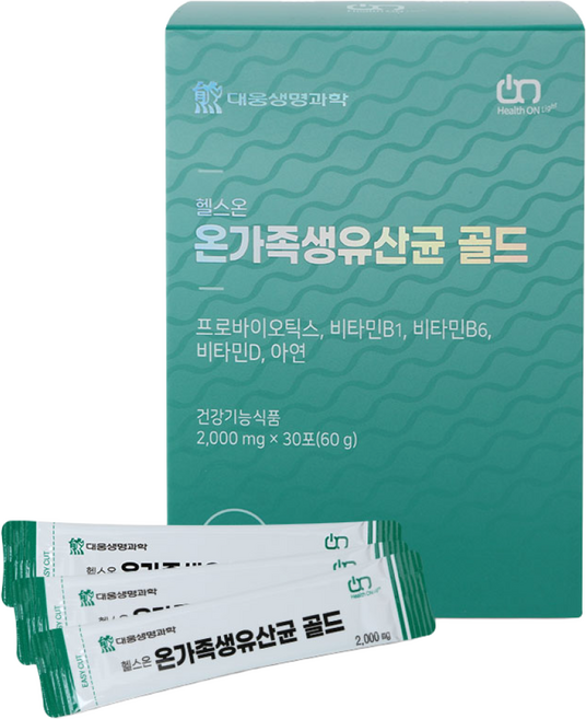 대웅생명과학 헬스온 온가족생유산균 골드 1개 프로바이오틱스 변비에도움 건강한변 딱딱한변, 60g