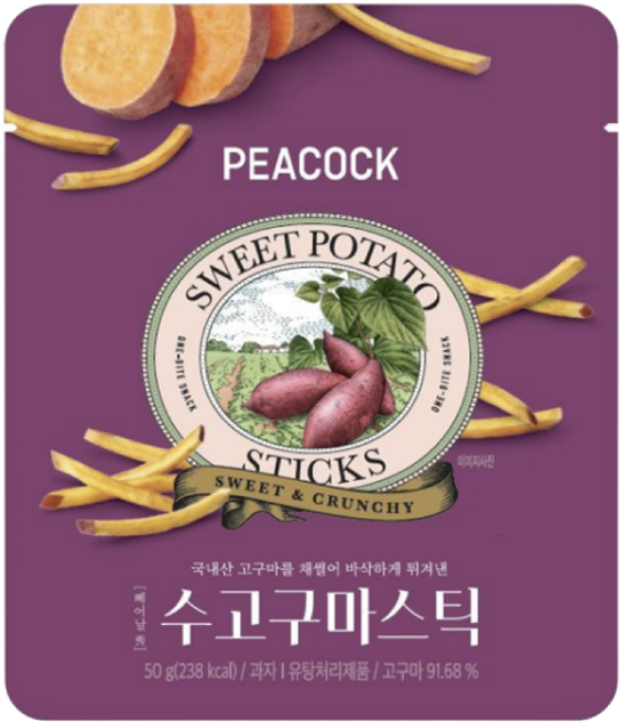 피코크 수고구마스틱 50g x 1개, 4개
