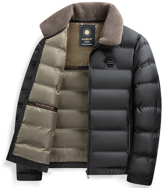 HULULU 남성 겨울 퍼카라 숏패딩 보온 방한 데일리 아우터