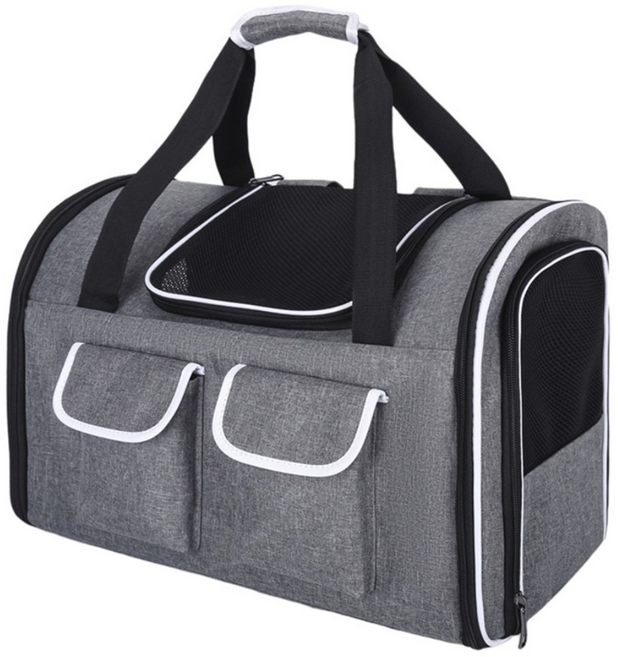 리에어 강아지 고양이 이동가방 소프트 켄넬 백팩 기내용 이동장, 1개, 그레이