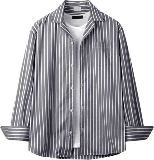 해리슨 남성용 스트라이프 오픈 카라 셔츠 JIM1130