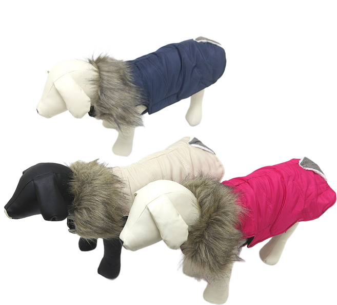 이세이브 애견용 NUNBELL 털모자 패딩 점퍼, 브라운, 1개