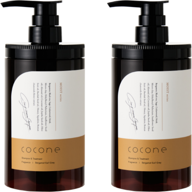 거품없이 사용하는 신세계 올인원 샴푸 cocone 코코네 클레이 크림 샴푸 2병 (벨가못 얼그레이 향), 2개, 380g