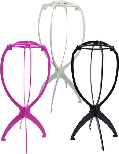 1+1 스탠드형 가발 거치대 진열대, 2개, 블랙