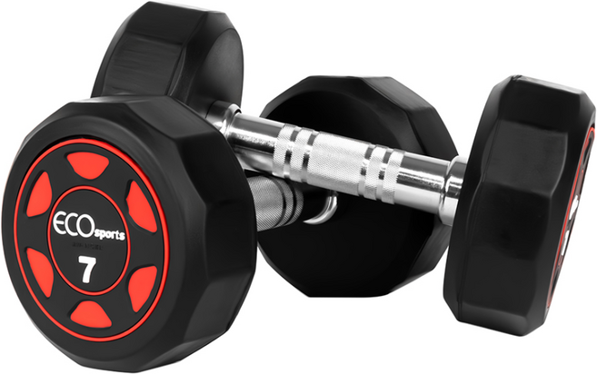 에코스포츠 고중량 12각 파워 덤벨 아령, 2개, 7kg