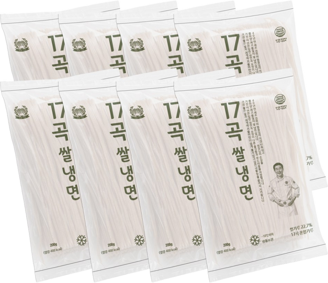 속 편한 마들푸드 17곡 쌀 냉면사리 8인분 / 쫄깃한 면만 200g, 8개