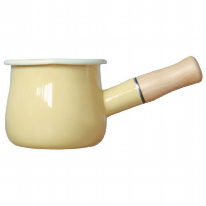 인덕션 법랑 밀크팬 소스팬 10cm, 1개, 버터옐로우