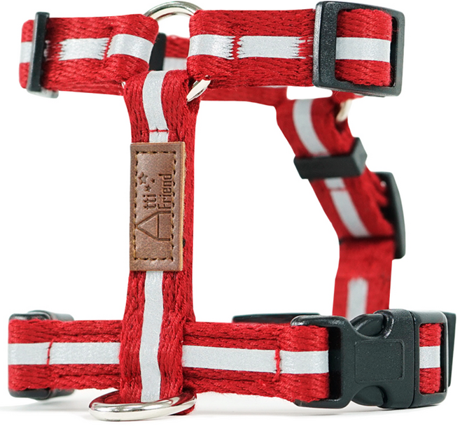 아띠지기 반사형 강아지 쓰리엠 에이치형 하네스, 레드, 1개
