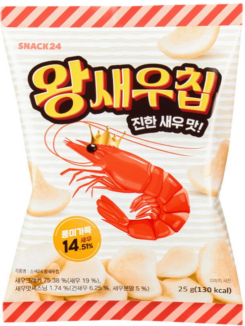 스낵24 왕새우칩, 30개, 25g