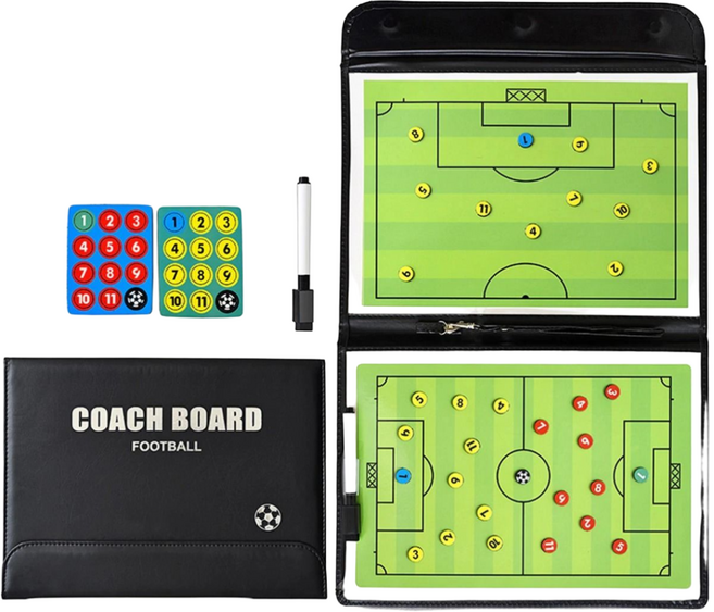 축구작전판 휴대용 자석 축구전술보드 라인업전술보드 풋살 축구판, 혼합색상, 1개